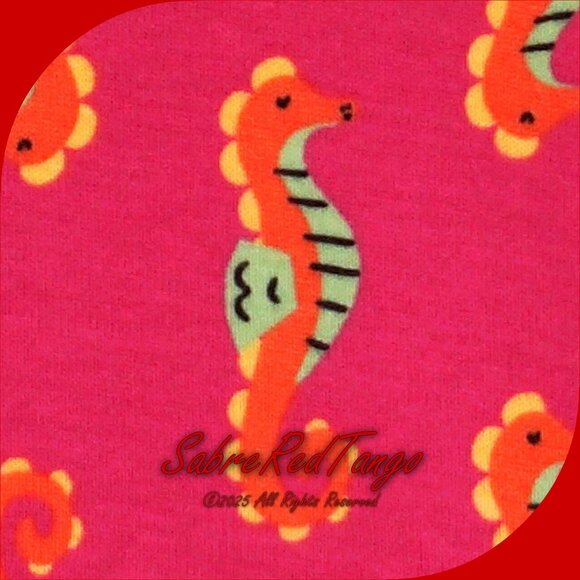 NWT Hanna Andersson Organic Short Johns Pajamas Summer Seahorse Print 130 8 - Picture 3 of 6